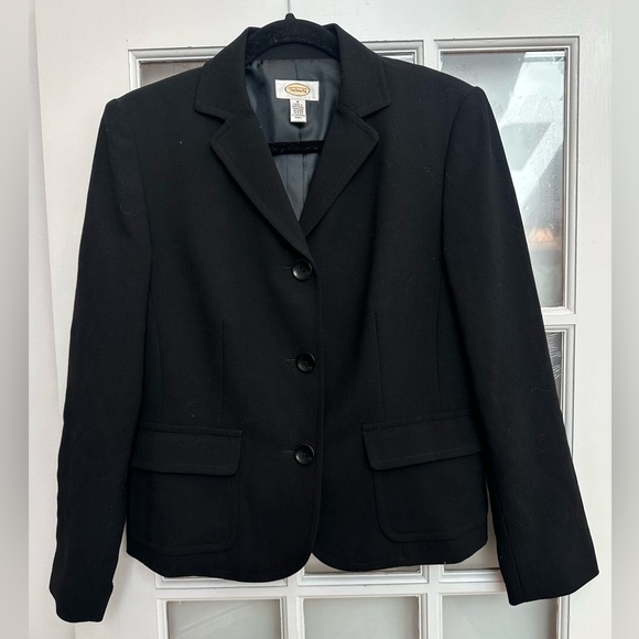 Vintage Talbots 100% Wool Classic Elegant Black Blazer Jacket Women’s Size 8 M - Picture 2 of 7